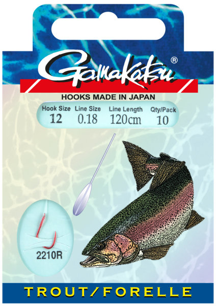 Gamakatsu Trout 2210R | Gr. 4 | 0,25mm | 120cm | 10 St&uuml;ck