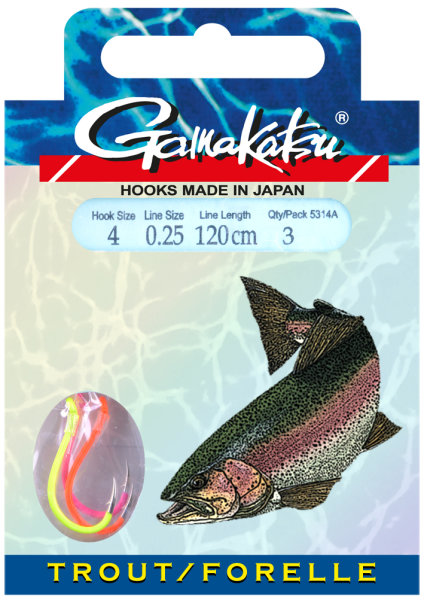 Gamakatsu Trout Multi Colour | Gr. 8 | 0,20mm | 120cm | 3 St&uuml;ck