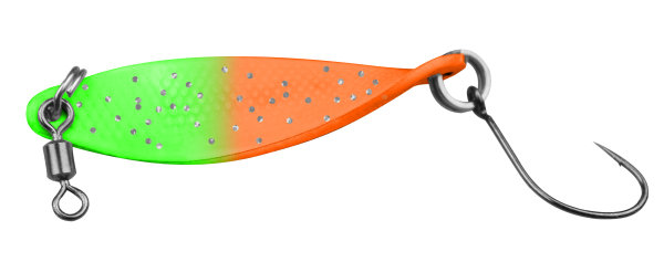 FTM Spoon Wob | 3,2g | neon orange-neon grün m. Glitter/neon grün mit Glitter