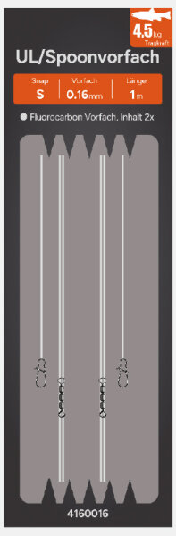 UL/Spoonvorfach mit Wirbel und Snap  0,20mm/ 8,0kg