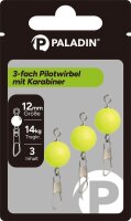 Paladin 3-fach Pilotwirbel mit Karabiner | 12mm | 14 Kg | 3 Stück