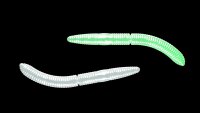 Libra Lures |  Fatty DWorm 65mm  | GLOW UV Green  Cheese