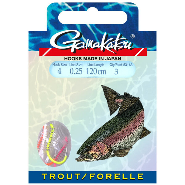 Gamakatsu Trout Multi Colour Spiralhaken | 120cm