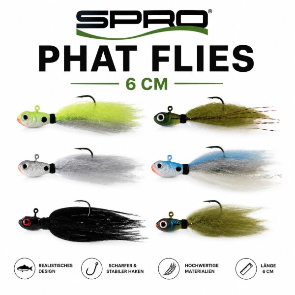 SPRO Phat Flies 6 cm – 1,75 g & 3,5 g | 2 Stück