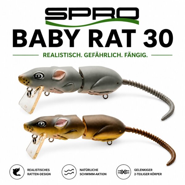 SPRO Baby Rat 30 – 8,3 cm / 16 g Oberflächenköder