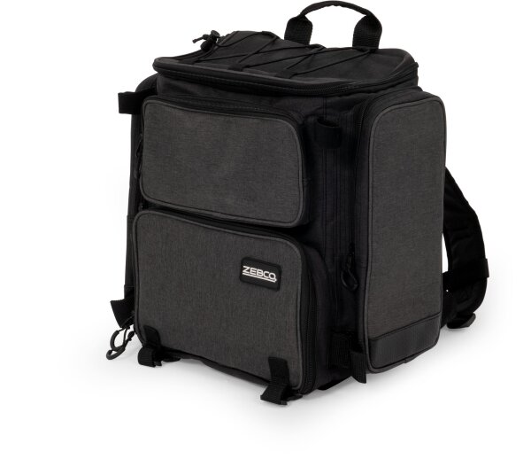 Zebco Trophy Rucksack 23 L – Angelrucksack mit Gerätebox – 38 × 42 × 21 cm