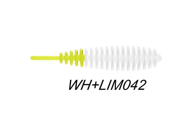 MilS Trout Bait RIBS 50mm | #042 White+Lime | Knoblauch | 7 St&uuml;ck