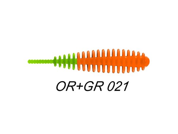 MilS Trout Bait RIBS 50mm | #021 Orange+Green | Knoblauch | 7 St&uuml;ck