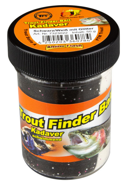 TFT Trout Finder Bait Kadaver Glitter Schwarz-Weiß 50g
