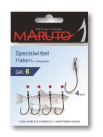 Maruto Spezialwirbel Haken mit Glasperlen | Gr. 2 | 4...